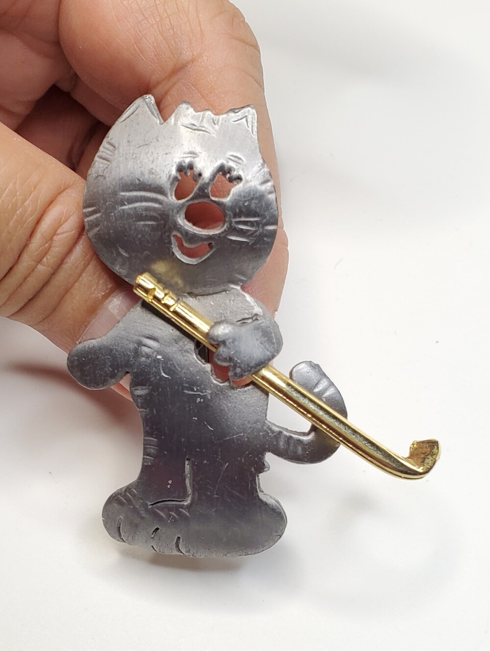 Vtg. Ultra Craft Cat Brooch
